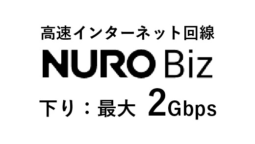 高速インターネット回線 NURO Biz 下り：最大  2Gbps